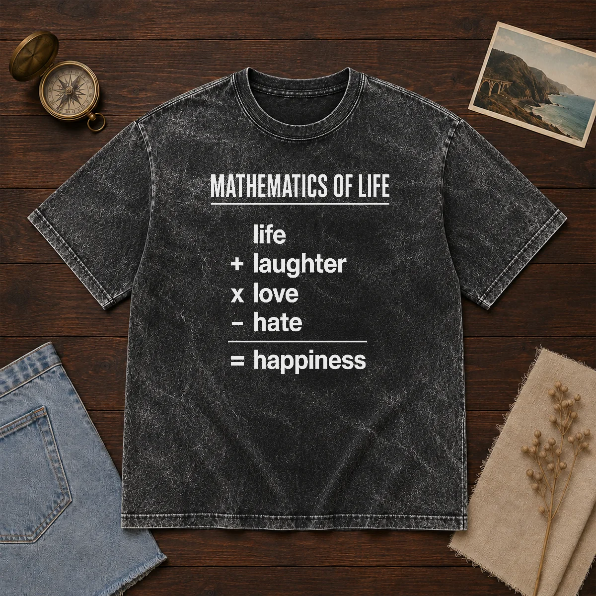 Hot Mathematics Of Life Washed T-Shirt