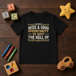 Hot Never Miss A Good Opportunity To Shut The Hell Up Kids T-Shirt