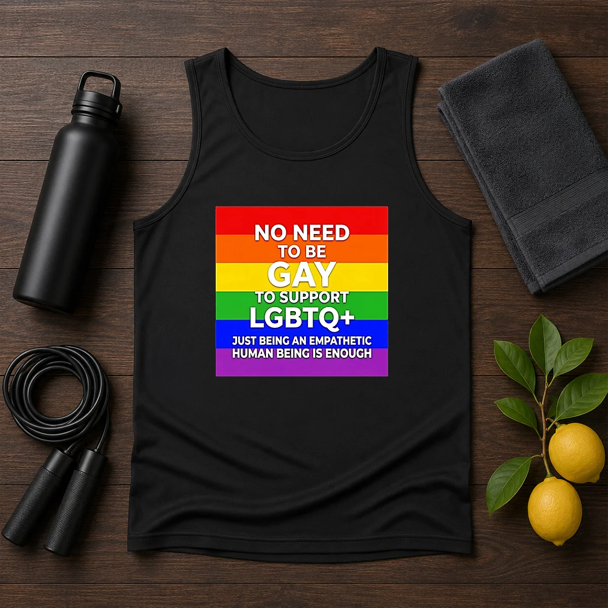 Hot No Need To Be Gay To Support LGBTQ Just Being An Empathetic Human Being Is Enough Tank Top