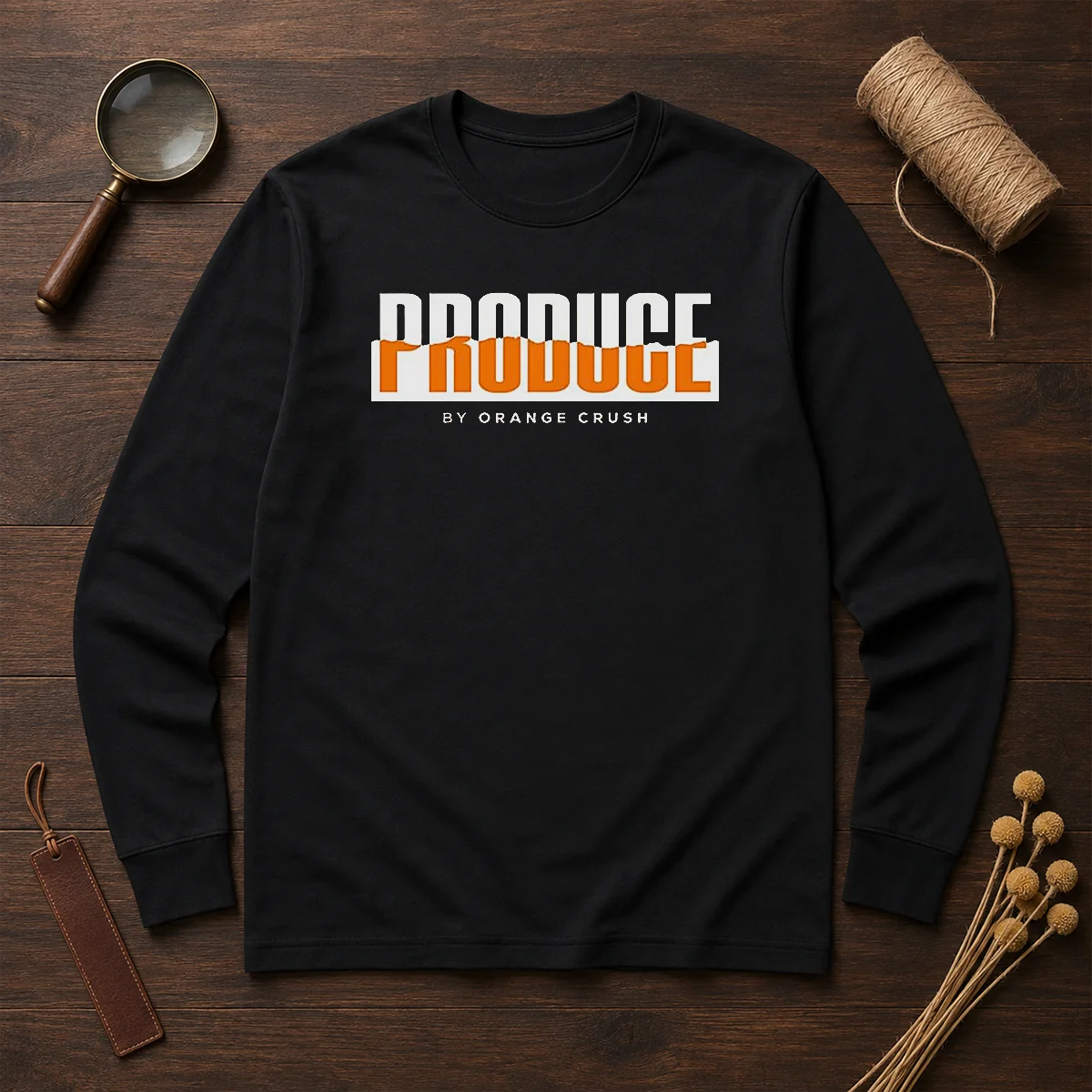 Hot Produce By Orange Crush Logo long sleeve shirt in vibrant orange with bold graphic print