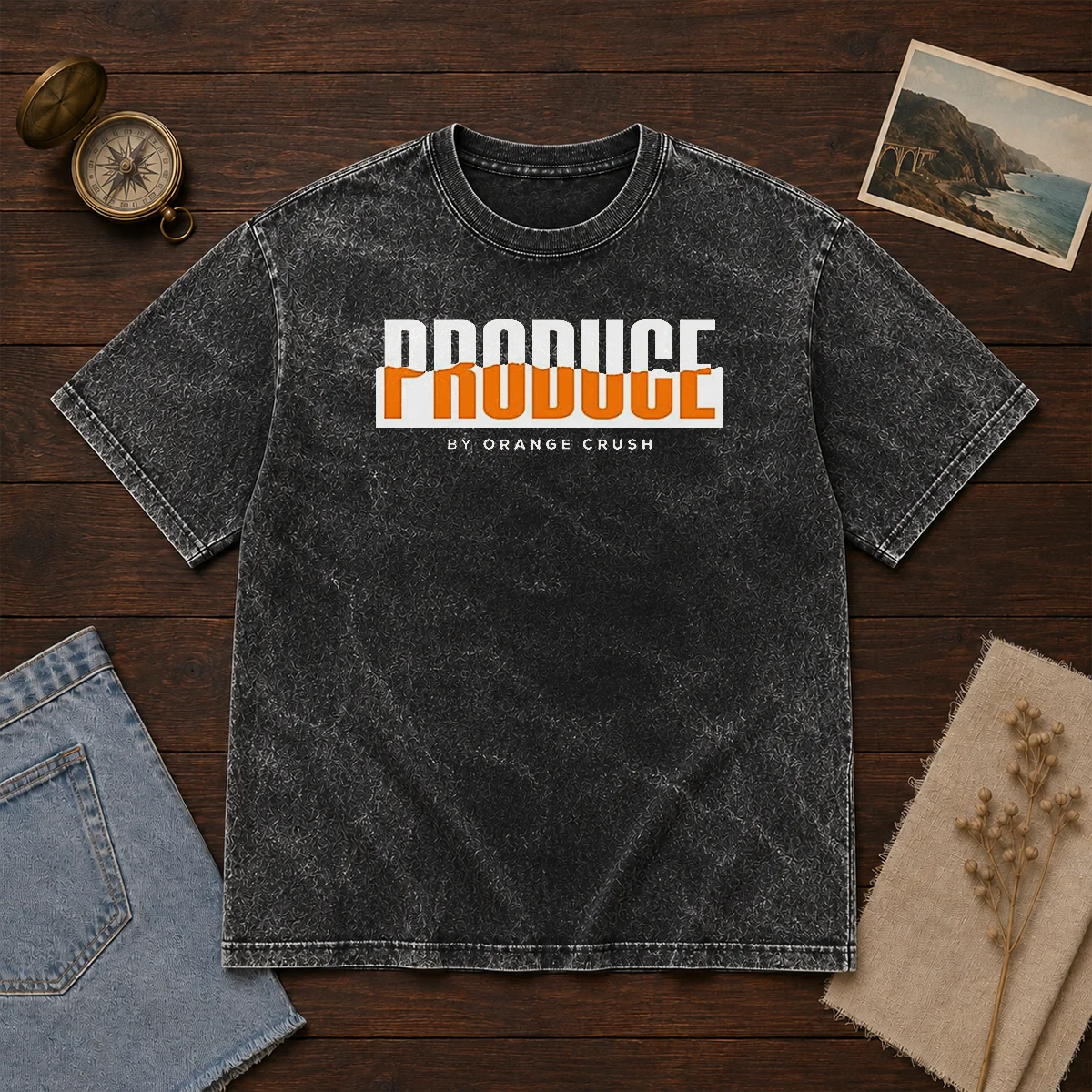 Hot Produce By Orange Crush Logo Washed T-Shirt