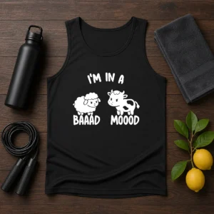 Hot Sheep And Cow I Am In A Baaad Moood Tank Top