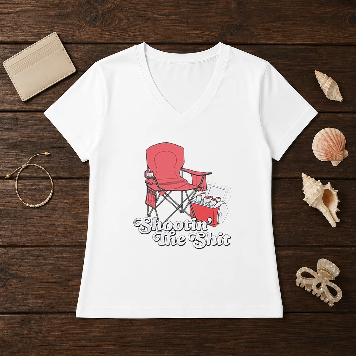 Hot Shooting The Shit Backyard BBQ V-Neck Shirt Hot Shooting The Shit Backyard BBQ V-Neck Shirt