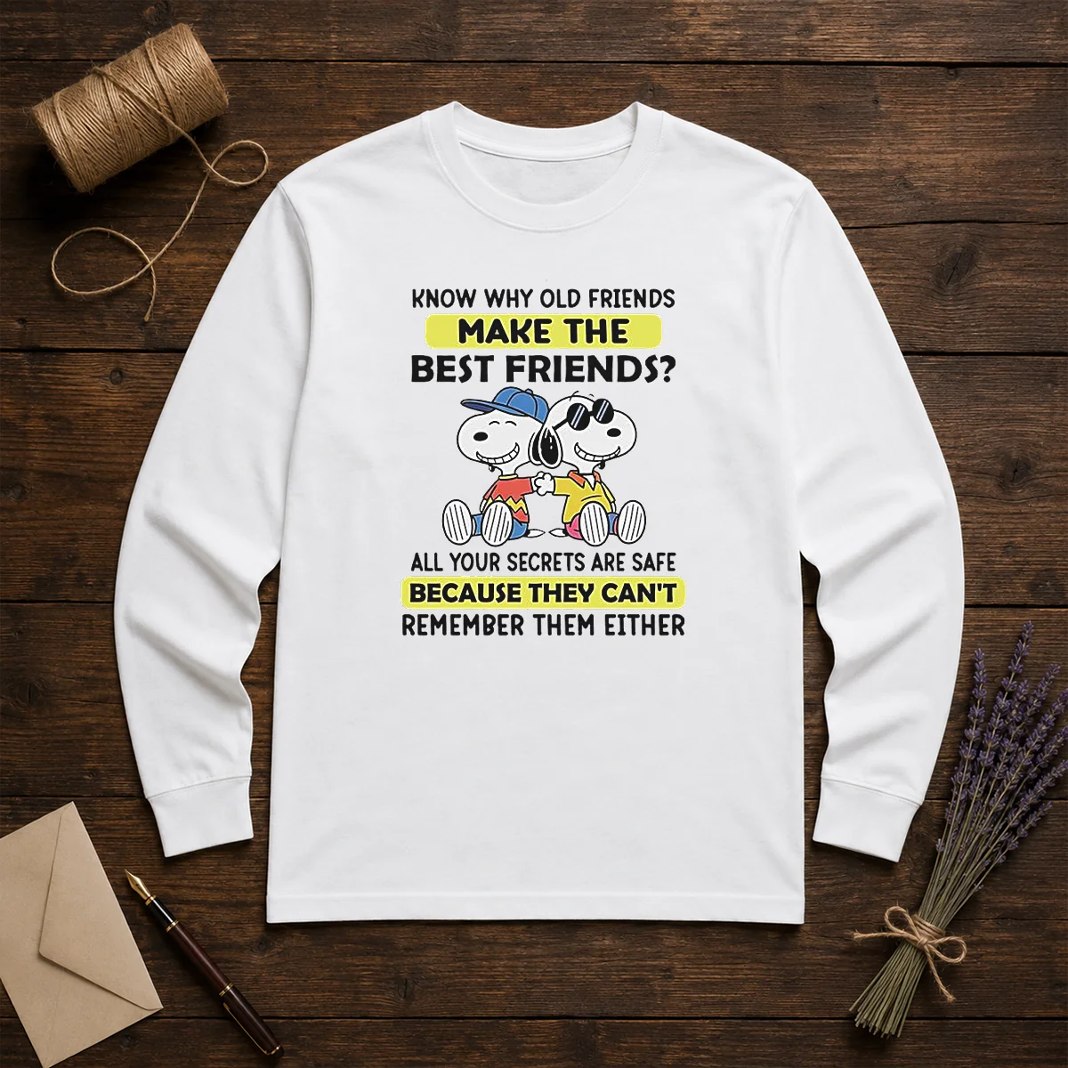 Hot Snoopy Joe Cool Peanuts Know Why Old Friends Make The Best Friends Long Sleeve Shirt