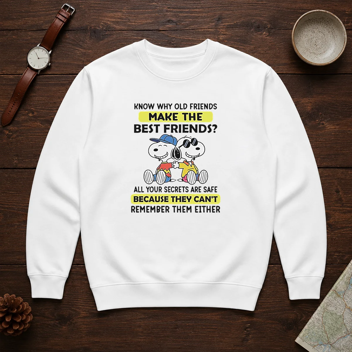 Hot Snoopy Joe Cool Peanuts Know Why Old Friends Make The Best Friends Sweater