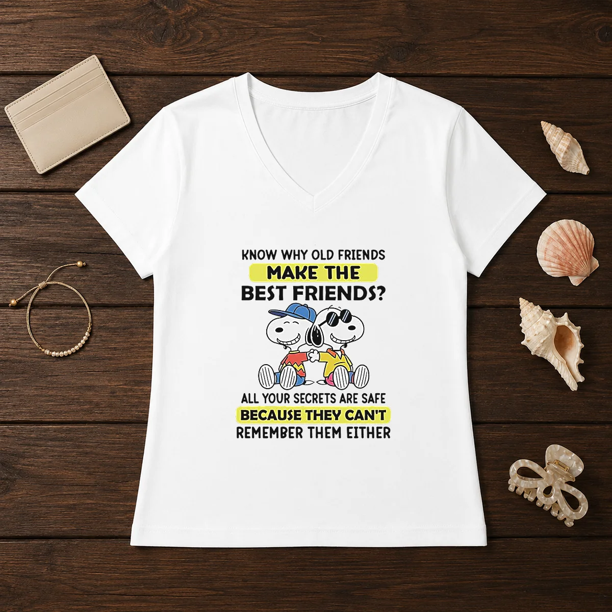 Hot Snoopy Joe Cool Peanuts Know V-Neck Shirt Hot Snoopy Joe Cool Peanuts Know V-Neck Shirt