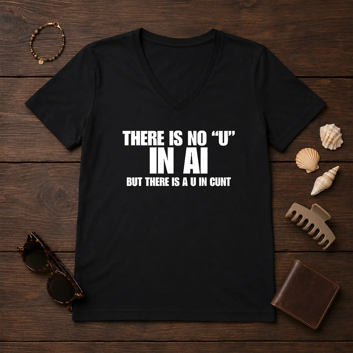 Hot There Is No U In V-Neck Shirt Hot There Is No U In V-Neck Shirt