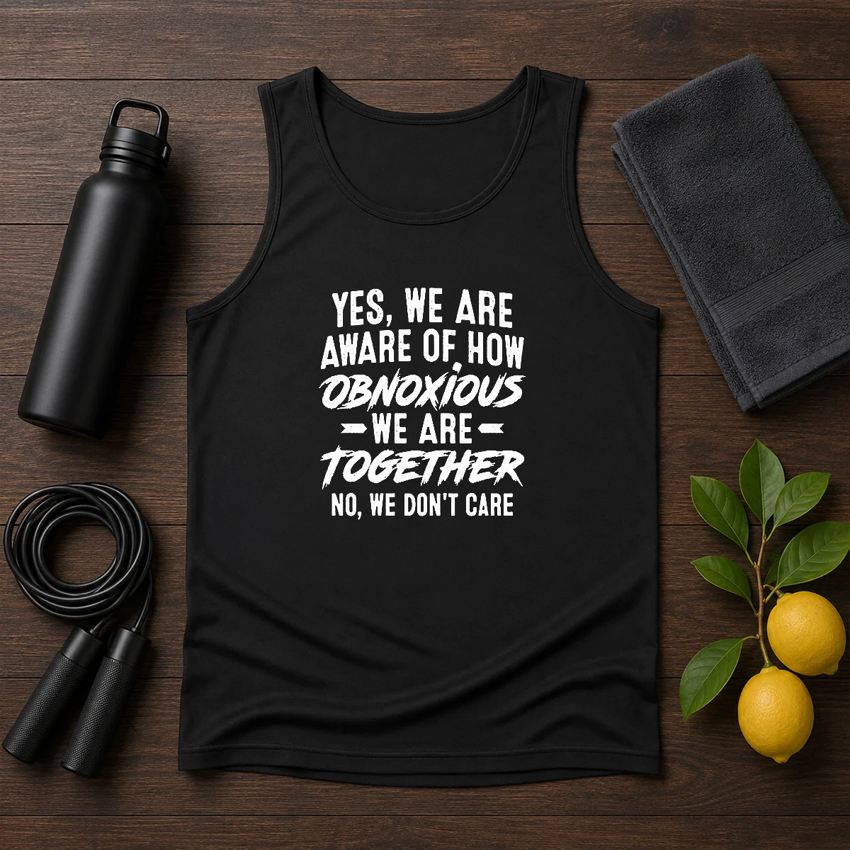 Hot Yes We Are Aware Of How Obnoxious We Are Together No We Dont Care Tank Top