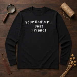 Hot Your Dad'S My Best Friend Slogan Funny Quote Long Sleeve Shirt