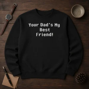 Hot Your Dad'S My Best Friend Slogan Funny Quote Sweater