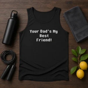 Hot Your Dad'S My Best Friend Slogan Funny Quote Tank Top