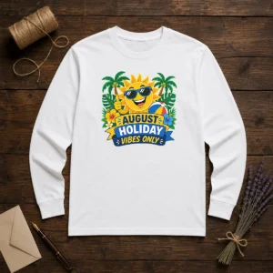 Nice August Holiday Vibes Sun Vector Long Sleeve Shirt