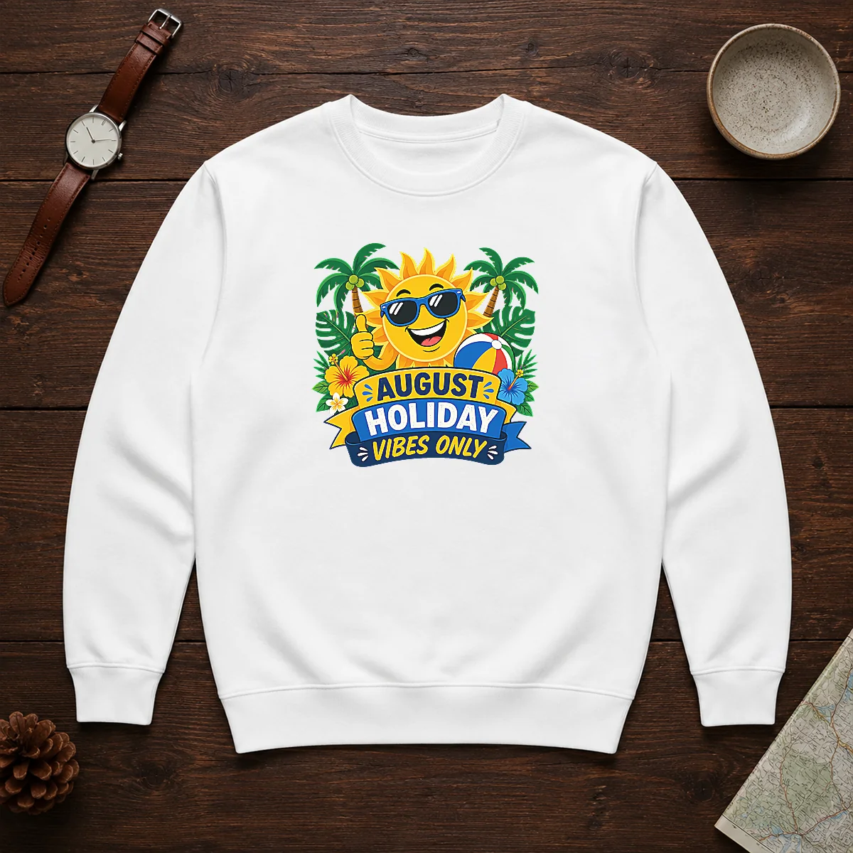 Nice August Holiday Vibes Sun Vector Sweater