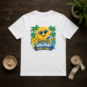 Nice August Holiday Vibes Sun Vector