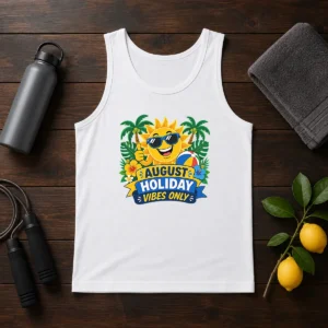 Nice August Holiday Vibes Sun Vector Tank Top