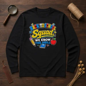 Nice Back To School Group Cartoon For Kids Long Sleeve Shirt