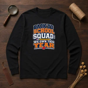 Nice Back To School Typography For Proud Squad Members Long Sleeve Shirt