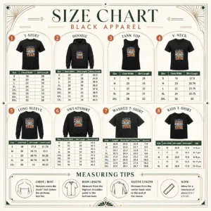 Size chart for Nice Back To School Typography For Proud Squad Members with measurements in inches and cm