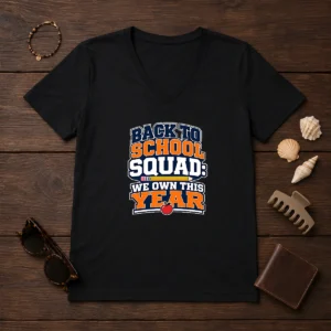 Nice Back To School Typography For Proud Squad Members V-Neck Shirt