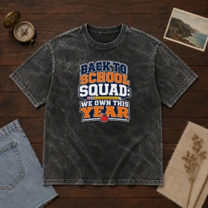 Nice Back To School Typography For Proud Squad Members Washed T-Shirt