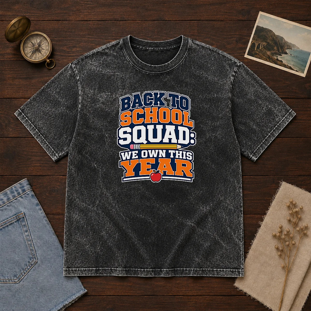 Nice Back To School Typography For Proud Squad Members Washed T-Shirt