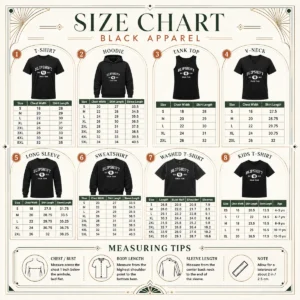 Size chart for Nice Blipshift Track Team Est 2012 with measurements in inches and cm