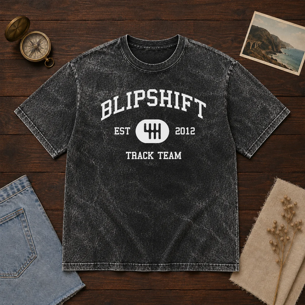 Nice Blipshift Track Team Est 2012 Washed T-Shirt