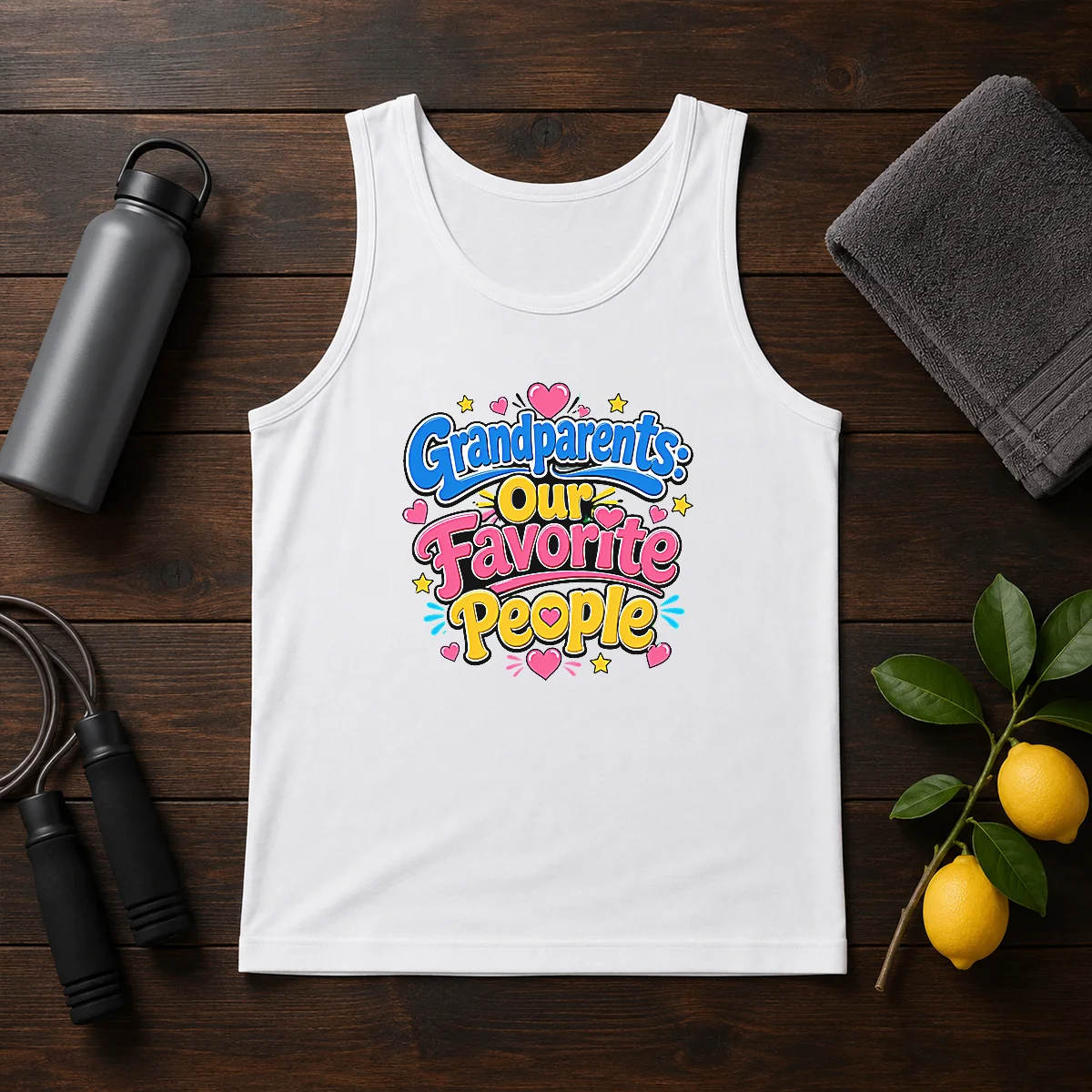 Nice Grandparents Day Love Cartoon Tank Top