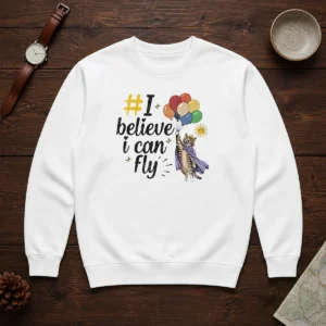 Nice I Believe I Can Fly Cat Balloons Sweater