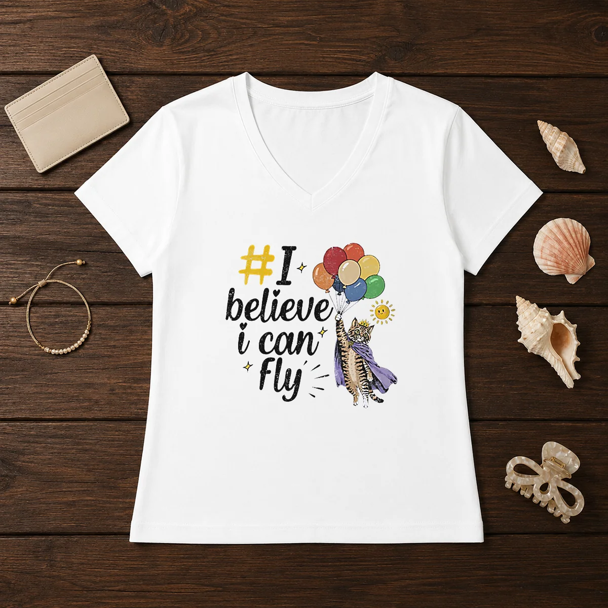 Nice I Believe I Can Fly V-Neck Shirt Nice I Believe I Can Fly V-Neck Shirt