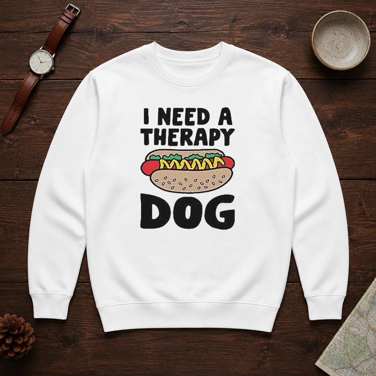 Nice I Need A Therapy Dog Illustration Sweater
