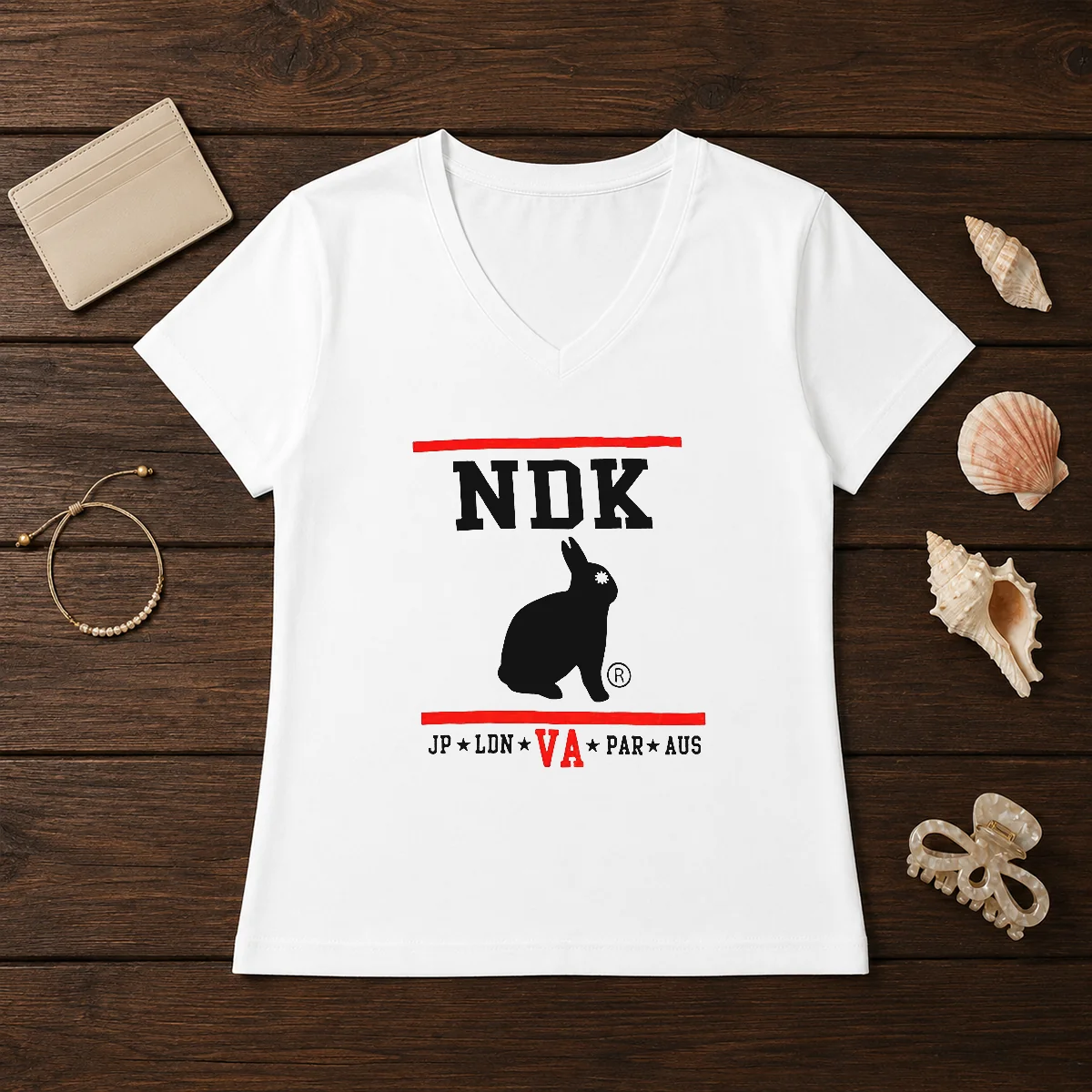 Nice NDK JP LDN VA PAR V-Neck Shirt Nice NDK JP LDN VA PAR V-Neck Shirt