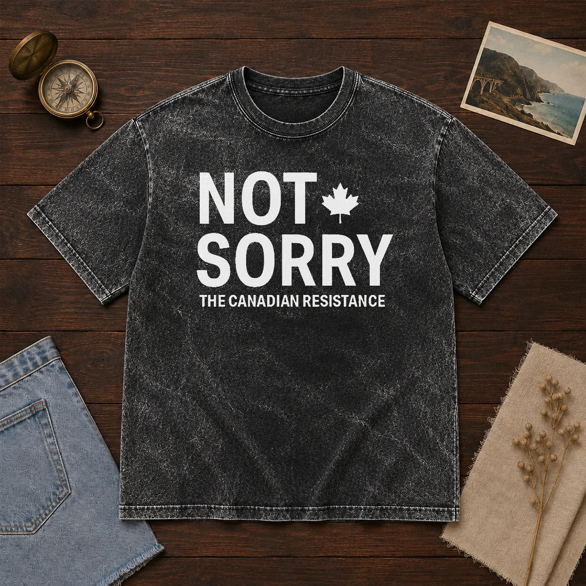 Nice Not Sorry The Canadian Resistance Canada Washed T-Shirt