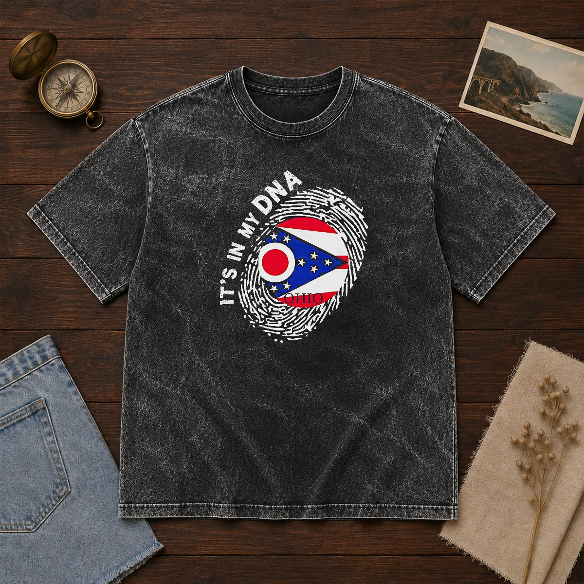 Nice Ohio It'S In My DNA Washed T-Shirt