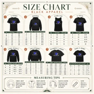 Size chart for Nice Perihelion Research Transport Geek with measurements in inches and cm