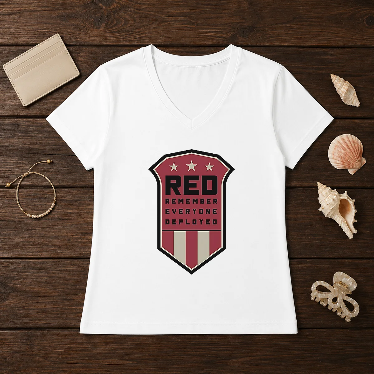 Nice Red Remember Everyone Deployed Military V-Neck Shirt Nice Red Remember Everyone Deployed Military V-Neck Shirt