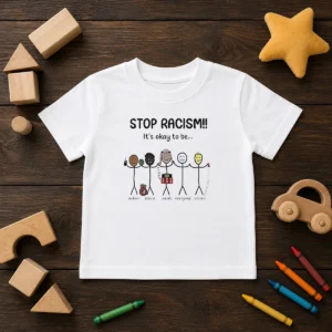 Nice Stop Racism It'S Okay To Be Indian Black Arab Everyone Asian Kids T-Shirt