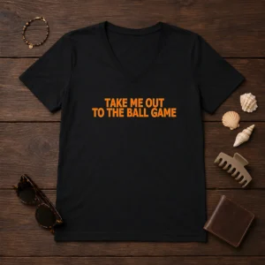 Nice Take Me Out To The Ball Game Baseball Stadium V-Neck Shirt