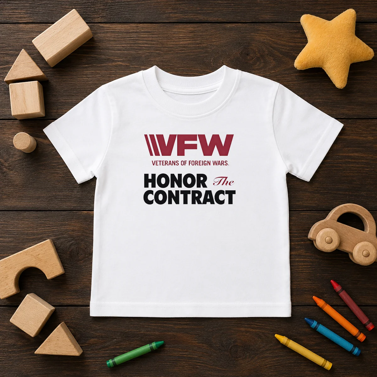 Nice VFW Veterans Of Foreign Wars Honor The Contract Logo Kids T-Shirt
