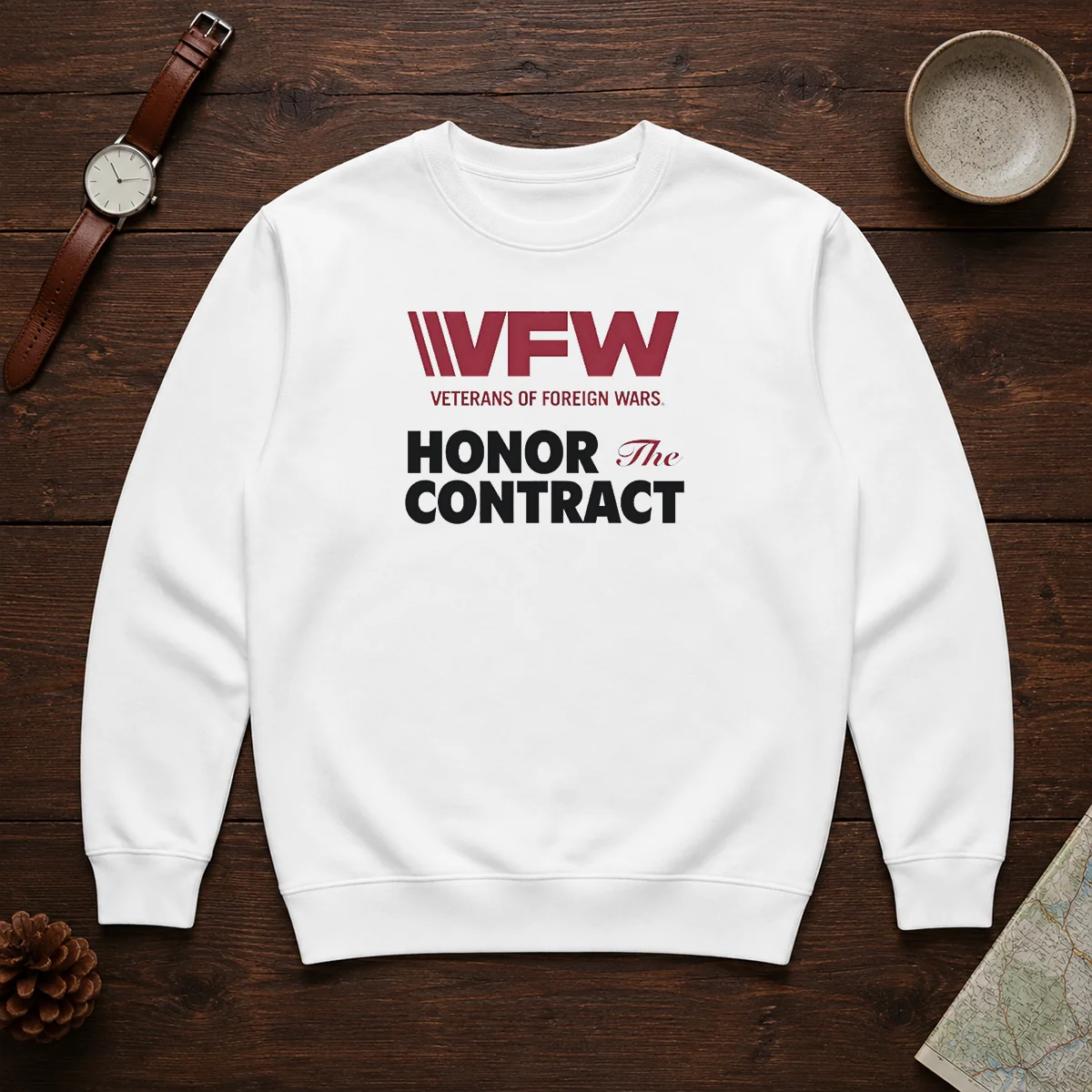 Nice VFW Veterans Of Foreign Wars Honor The Contract Logo Sweater