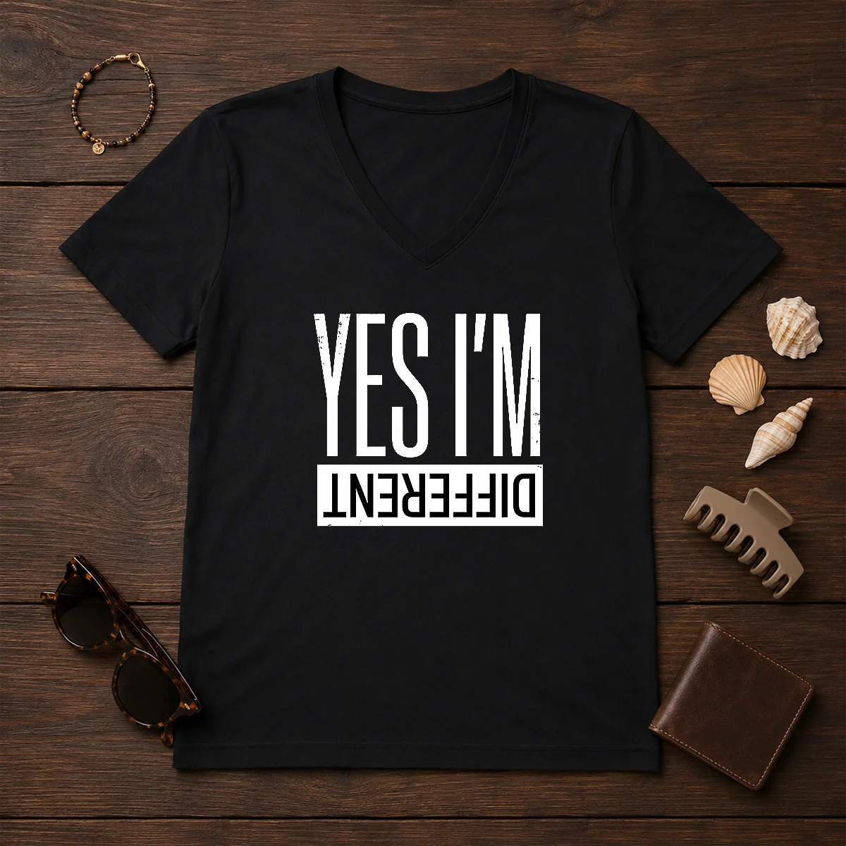 Nice Yes I'M Different V-Neck Shirt Nice Yes I'M Different V-Neck Shirt