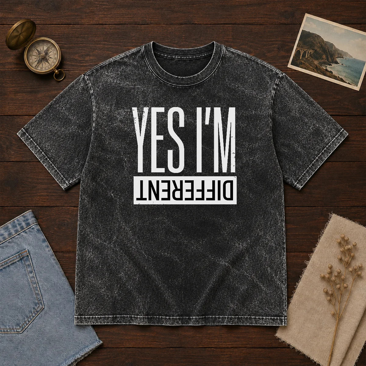 Nice Yes I'M Different Washed T-Shirt