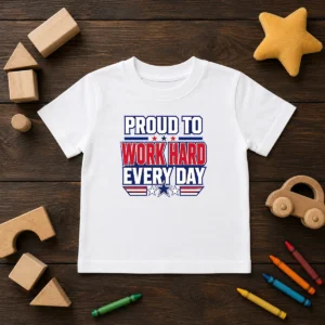 Official American Labour Day Proud Worker Typography Kids T-Shirt