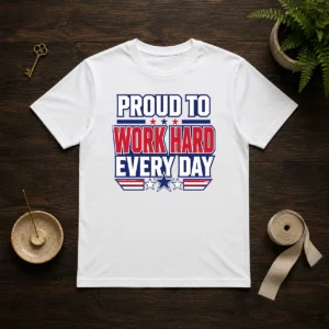 Official American Labour Day Proud Worker Typography
