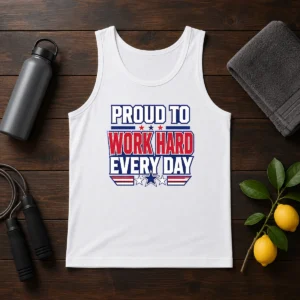 Official American Labour Day Proud Worker Typography Tank Top