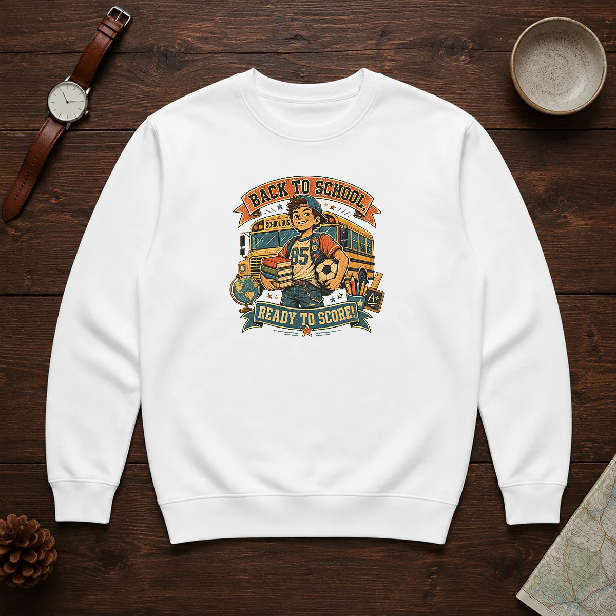 Official Back To School Vintage Soccer Spirit Sweater
