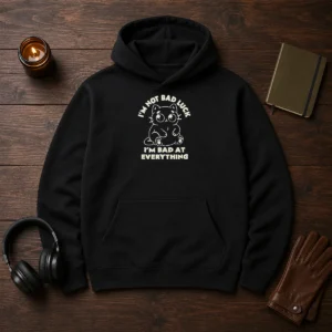 Official Black Cat I'M Not Bad Luck I'M Bad At Everything Hoodie
