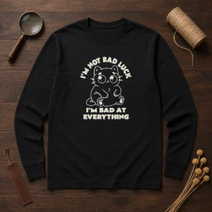 Official Black Cat I'M Not Bad Luck I'M Bad At Everything Long Sleeve Shirt