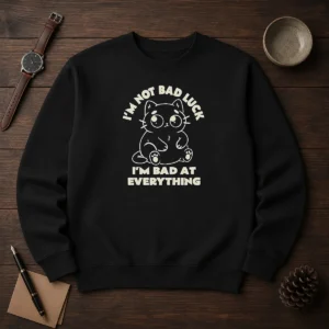 Official Black Cat I'M Not Bad Luck I'M Bad At Everything Sweater