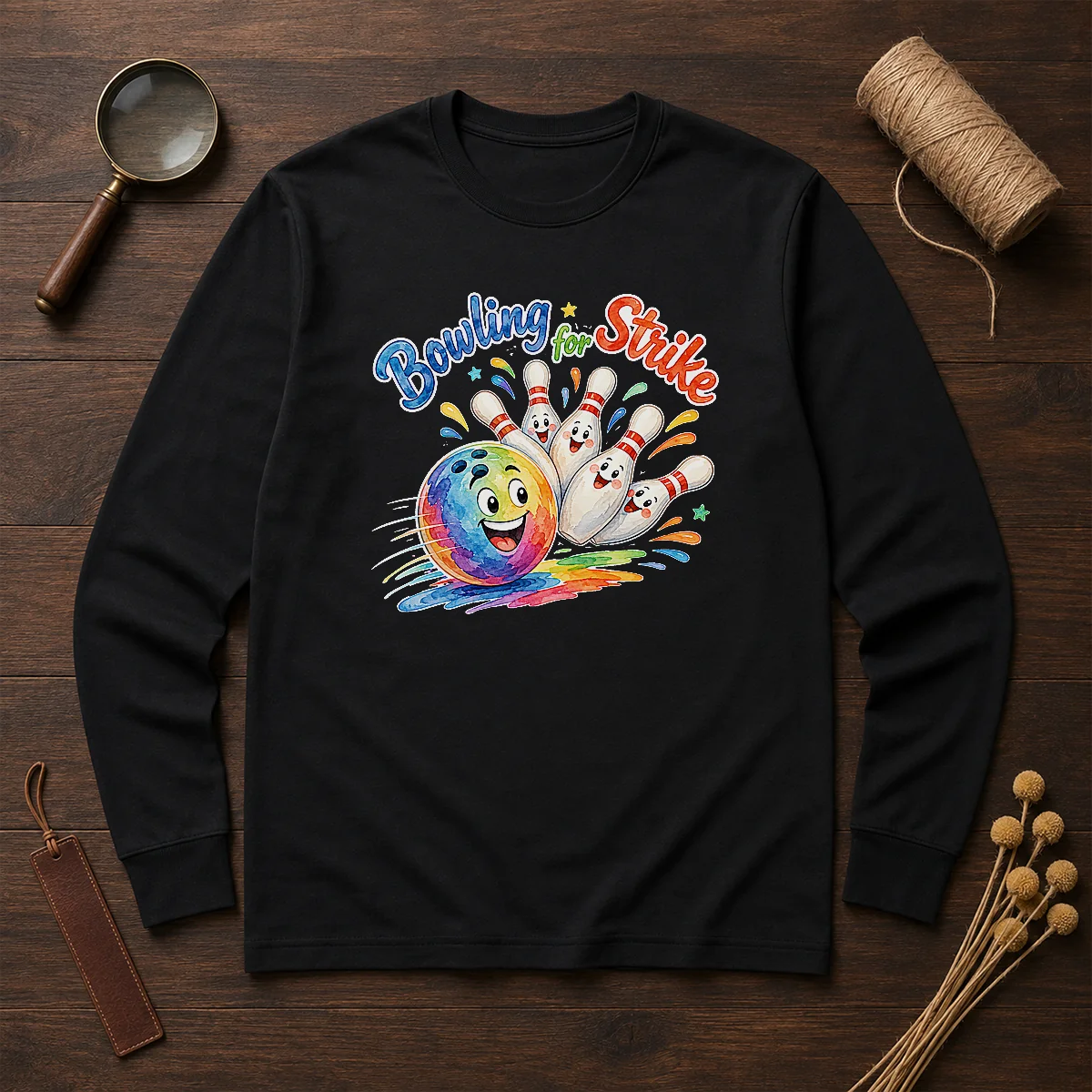 Official Bowling For Strike Watercolor Long Sleeve Shirt